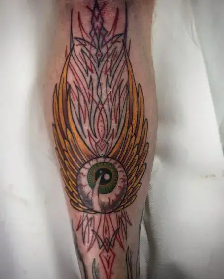 Flying Eye Ball Pinstripe Tattoo