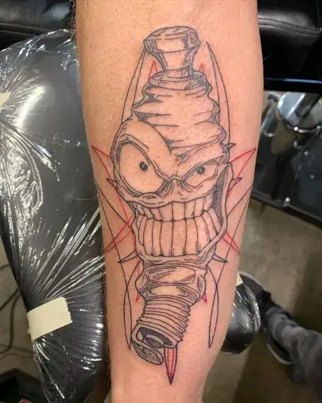 Linework Sparkplug Pinstripe Tattoo