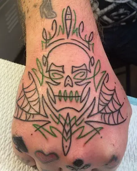 Pinstripe Skull Tattoo