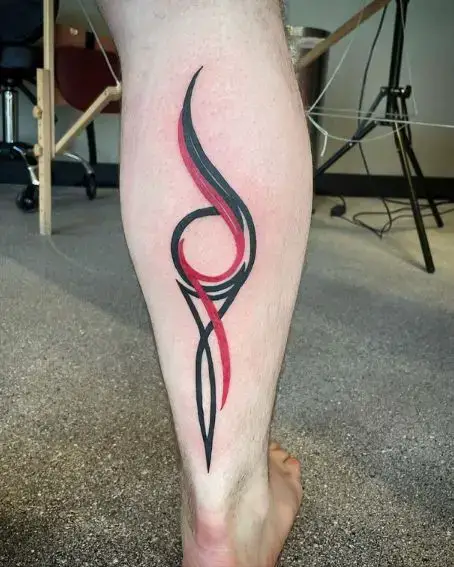 Pinstripe Tattoo on Back Leg