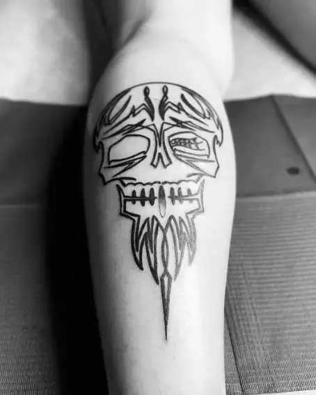 Skull Pinstripe Tattoo Design