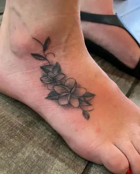 Plumeria Tattoo on Foot