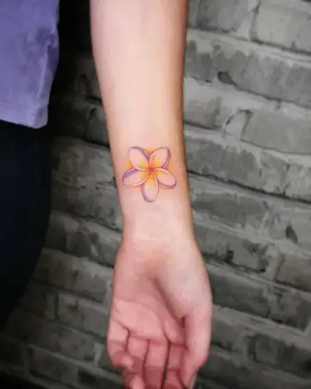 Small Plumeria Tattoo on Wrist