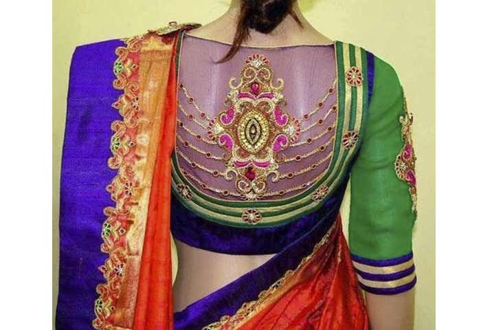 12 Different Types of Blouse Designs For Net Sarees