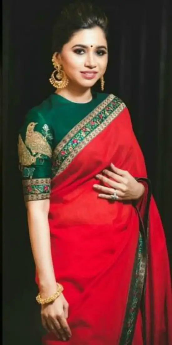 High neck saree blouse styles for women photos
