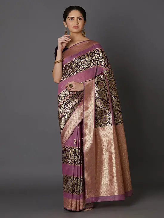 Lavender Sarees - 25 Trendy Lavender Colour Sarees