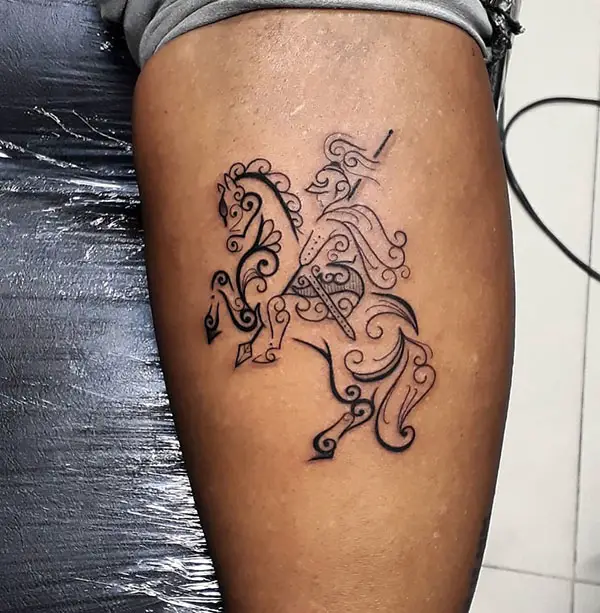 Tattoo uploaded by Ross Howerton  Mariusz Romanowiczs stained glass style  depiction of Saint George and the Dragon IGmariuszrtattoos Christian  MariuszRomanowicz SaintGeorgeandtheDragon stainedglass  Tattoodo