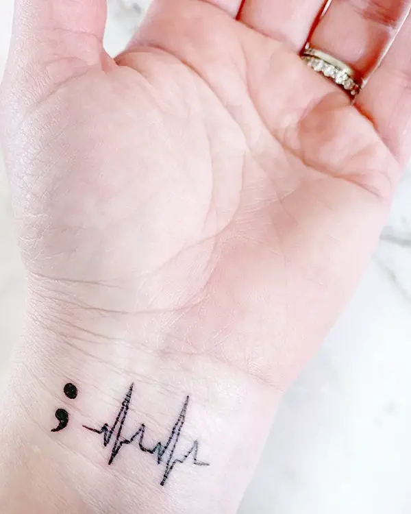 Ink It Tattoo Studio  Love the semicolon semicolon heartbeat  Facebook