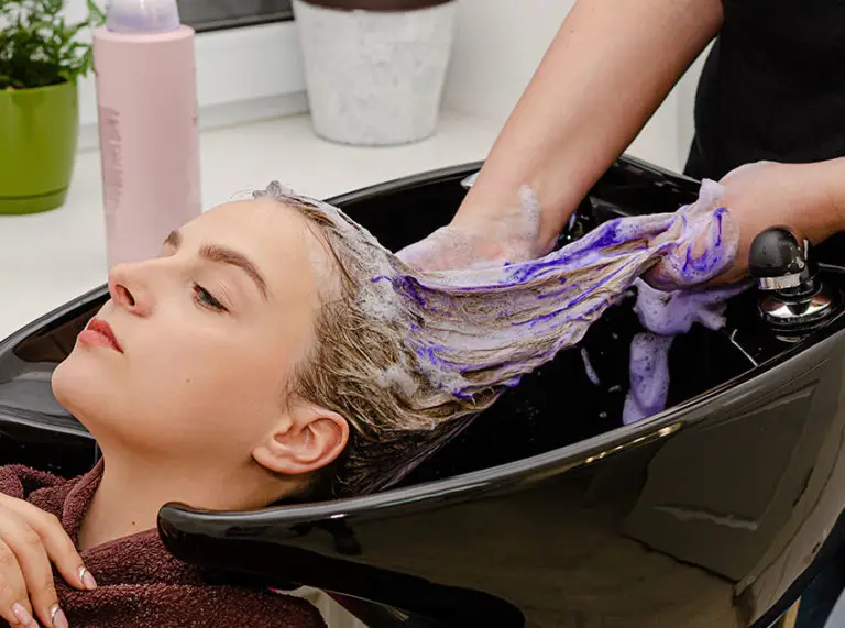 how to get purple shampoo out of hair