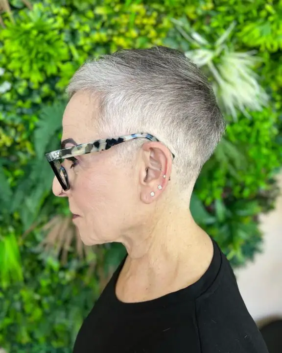 Asymmetrical Pixie for Gray Hair For Women Over 50