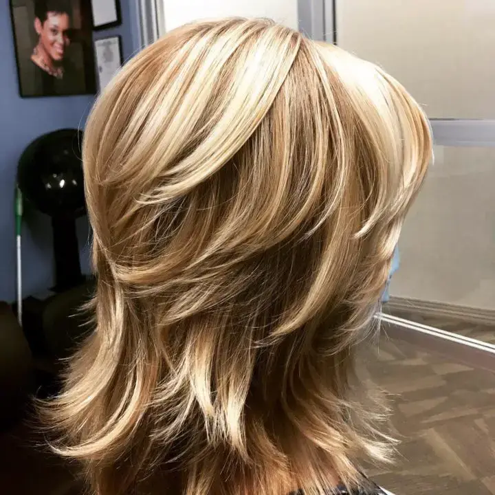 Layered Shaggy haircut For Women Over 50