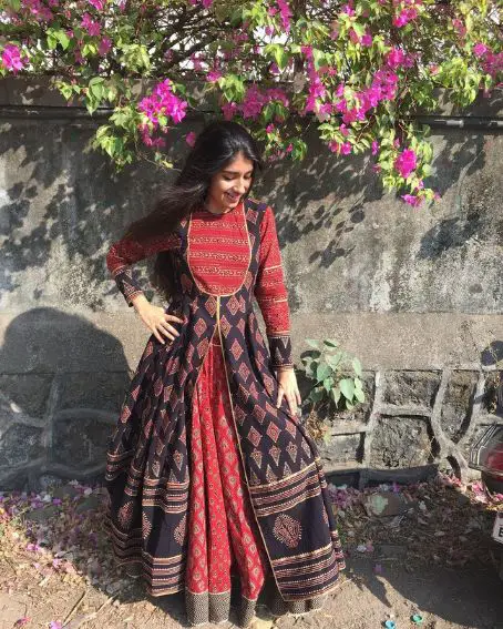 Long Mughal Jacket Kurti With Skirt