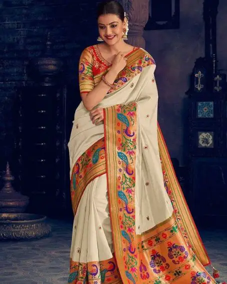 Pure Paithani weaving Silk with beautiful rich pallu and work blouse