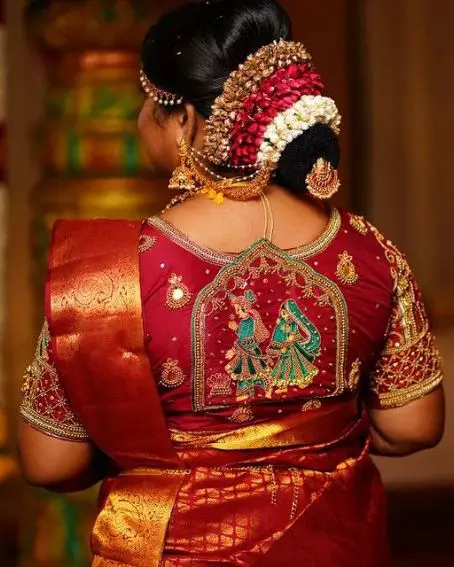 Unique Bridal Blouse Back Designs with Pearls