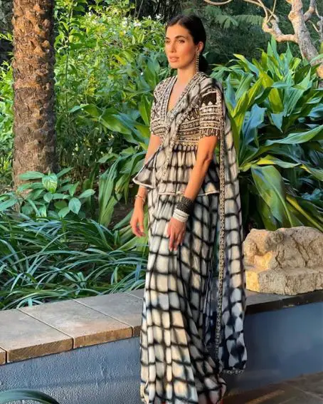 Black And White Pre Stitched Tie Dye Saree With Peplum Blouse